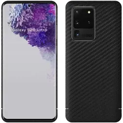 Viversis Backcover aus echtem Carbon carbon black (Samsung Galaxy S20 Ultra), Smartphone Hülle, Schwarz