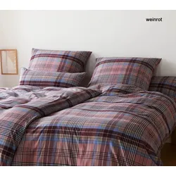 Elegante Bettwäsche Holmes - 135x200 cm + 80x80 cm	weinrot