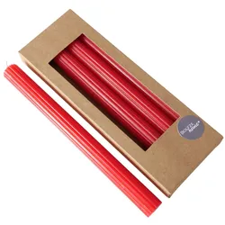 Boltze Stabkerze Classic 4er, 24 cm, Ø 2,3 cm, Rot