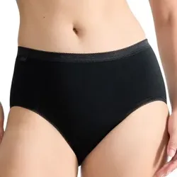 Sloggi Damen Basic Midi Schwarz Baumwolle 48 Damen