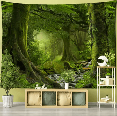 Inspire Picks Towering Forest Tapestry Bohemian Psychedelic Tree Wall Hanging 8 230x150cm