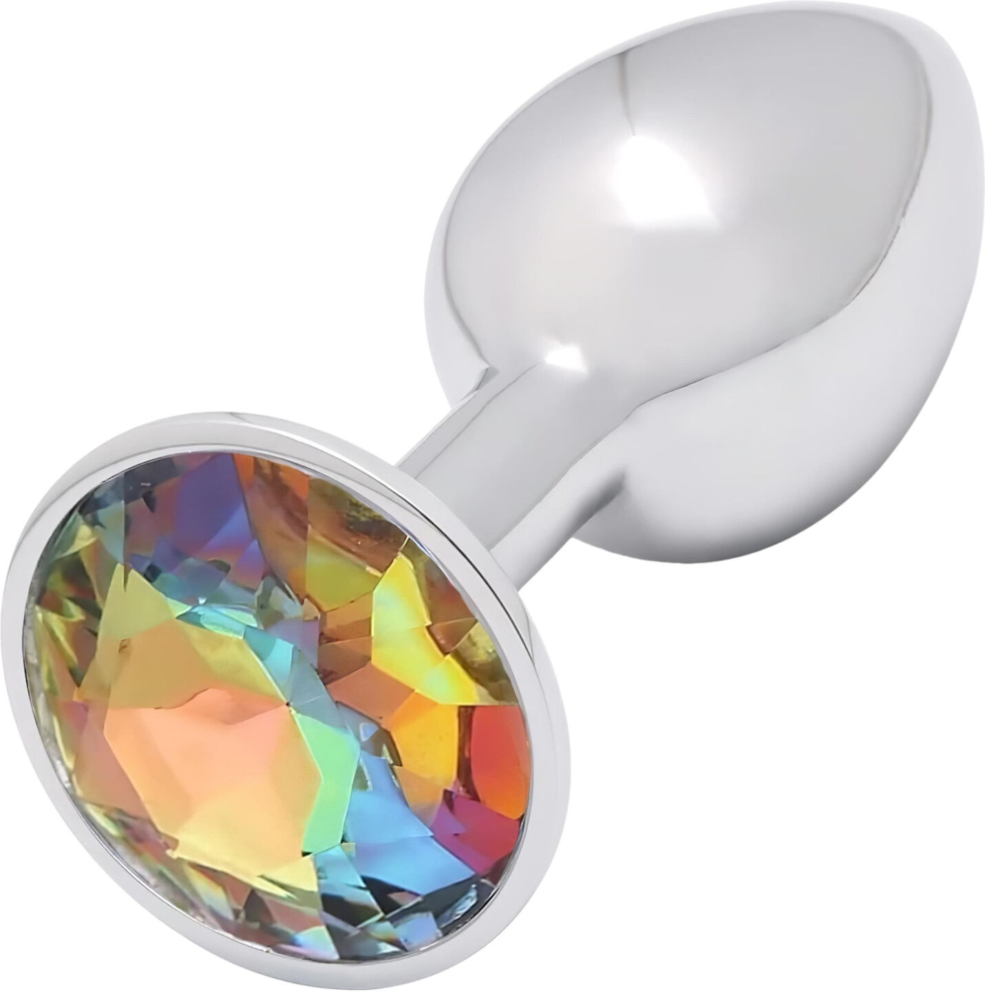 Sunfo - Metal Anal Plug with Yellow Gem (Silver)