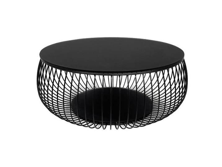 Livetastic Couchtisch, Schwarz, Metall, Glas, rund, 86x35x86 cm, Wohnzimmer, Wohnzimmertische, Couchtische