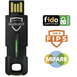 Swissbit iShield Key 2 FIDO2 MIFARE, Notebook Security, Schwarz