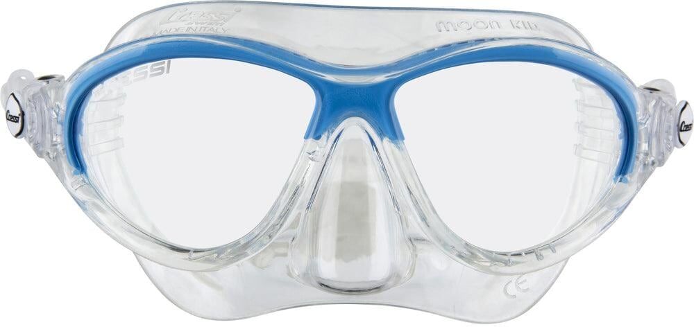 Schwimmbrille CRESSI "Moon Clear/Blue", blau (blau, transparent), Sportbrillen, Kinder, Schwimmbrille blau, transparent Einheitsgröße