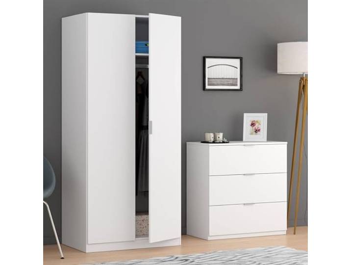 Dmora - Bridgeport-Kommode, Moderne Kommode mit 3 Schubladen, Niedrige Kommode für das Schlafzimmer, Schubladenschrank, 77x38h80 cm, Weiß