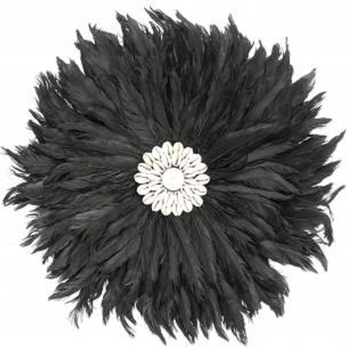 Walldeco Feathers Wanddecoratie Zwart 35 cm