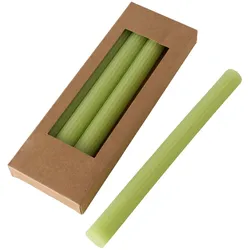 Boltze Stabkerze Classic 4er, 24 cm, Ø 2,3 cm, Grün