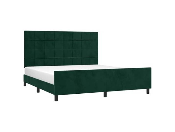vidaXL Bettgestell mit Kopfteil Polsterbett Bett Bettrahmen Doppelbett Lattenrost Samtbett Schlafzimmermöbel Schlafzimmerbett Dunkelgrün 160x200cm Samt