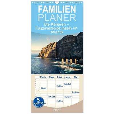 Familienplaner 2027 - Die Kanaren – Faszinierende Inseln im Atlantik mit 5 Spalten (Wandkalender, 21 x 45 cm) CALVENDO