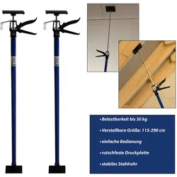 Montagestütze Deckenstütze Einhandstütze Teleskopstütze Gips 115-290cm blau 2x