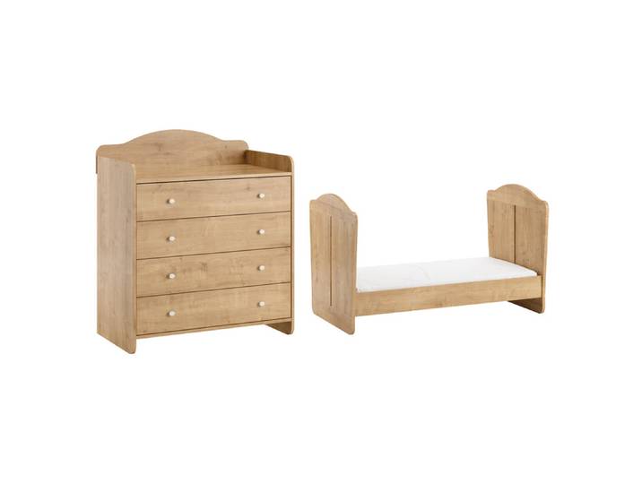 Lit évolutif 70x140 et commode à langer Vox Megeve Bois
