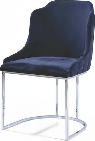 Moderne design eetkamerstoel met textiel in blauw