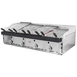 MBH - MAQUINARIA BAR HOSTELERIA MBH - Professioneller Gas Lavasteingrill 120 cm wirtschaftlich. Industrie-Grill für Restaurant, Hotel und Catering-Industrie.