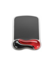Kensington Duo Gel Wristrest Wave Mauspad mit Handgelenkpolsterkissen Schwarz Rot (62402)