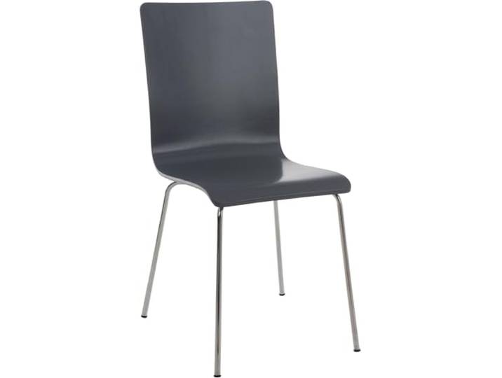 CLP Besucherstuhl Pepe I Ergonomisch Geformter Lehnstuhl Mit Holzsitz I Stabiles Metallgestell I Komfort Und Stil Mit Robuster Konstruktion Farbe grau