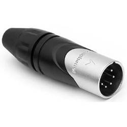 Amphenol AX5M XLR-Steckverbinder Stecker, gerade Polzahl: 5 Schwarz, Silber 1 St.