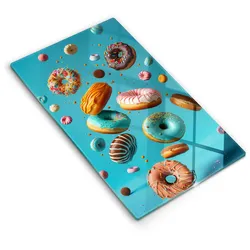 GLASPLATTE 30x52 cm Bunte Donuts