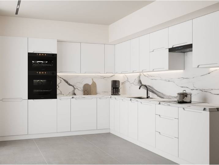 ROYAL24_MARKT Winkelküche KS32-G380x300 – Zivora - moderne MDF-Fronten, (Komplett Set), Feinste Qualität - Modern - Zeitlos