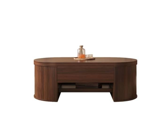 I0I&I0I Sideboard mit Schubladen und Regalen Holzoptik mit Metallbeinen fürs Wohnzimmer (Natural Walnut + MDF)