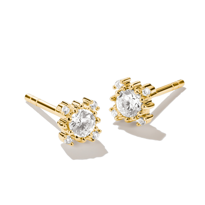 Paar Ohrstecker THOMAS SABO "Zirkonia Ohrstecker gelbgoldfarben", gelbgoldfarben, kristallweiß, kristallweiß, Ohrringe, Damen, Metall, mit Zirkonia (synth.)