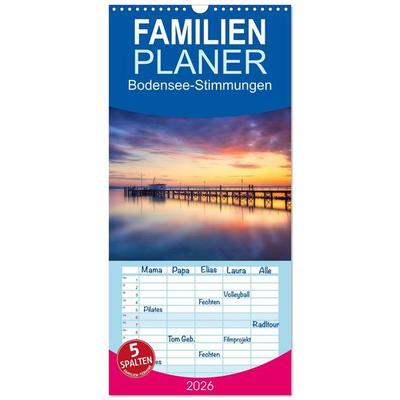 Familienplaner 2026 - Bodensee-Stimmungen mit 5 Spalten (Wandkalender, 21 x 45 cm) CALVENDO