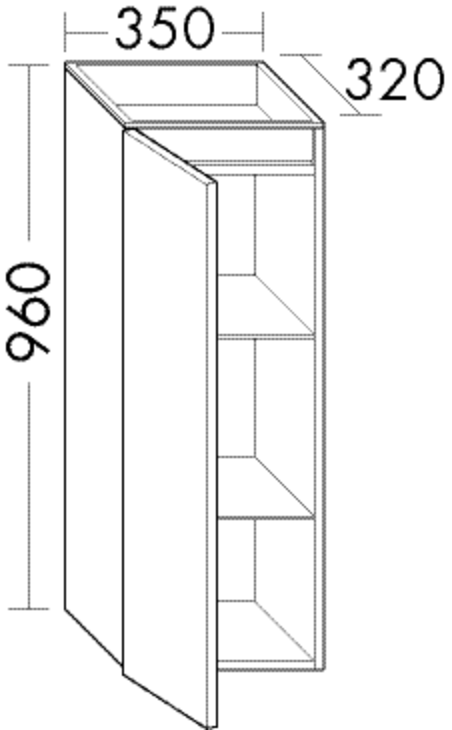 Burgbad Halbhoher Schrank Fiumo 2.0 960x350x320 Eiche Dekor Urban, UHEH035LF6928 UHEH035LF6928