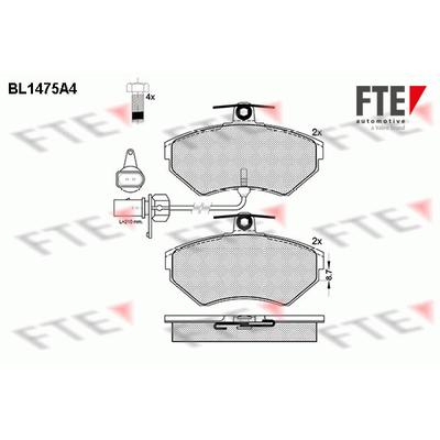 FTE Bremsbelagsatz, Scheibenbremse 9010203 Vorderachse für VW
