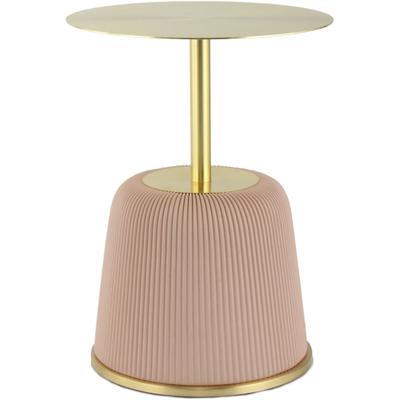 Beistelltisch KAYOOM "Jokai 325, Eisengestell, PU-Stoffbezug, praktische Ablagefläche", rosa (rosa, rosa, gold), B:40cm H:55cm T:40cm, 100% Eisen, 100% PU, 100% MDF, Tische, Beistelltisch, elegant, feste Konstruktion, pflegeleicht, pflegeleicht