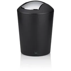 Kela Schwingdeckeleimer Marta Kunststoff Schwarz 1,7 l