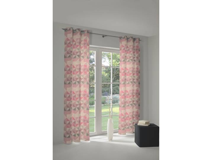 Vorhang ADAM Bio Bel Gr. 1, rosa, B:145cm H:145cm, Jacquard, Baumwolle (Bio-Baumwolle), Gardinen, Vorhang, aus 100% Bio-Baumwolle