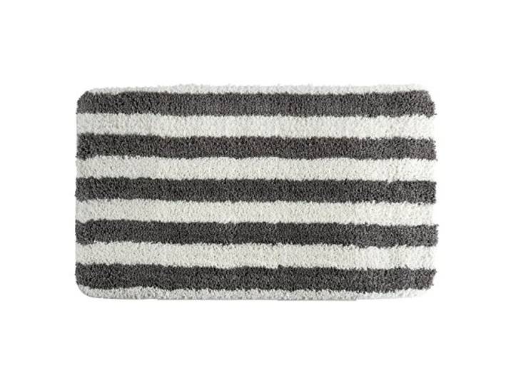 MSV Badtapijt Badmat Badmat Douchemat Microvezel Hoogpolig pluizig 50x80 cm - Wit/Grijs