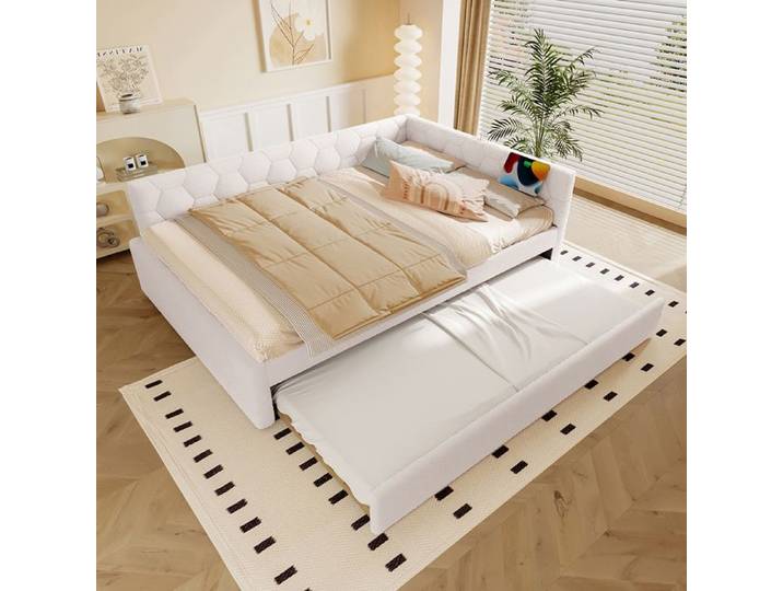 Canapé‑lit - CIPACHO - 140×200 cm - Sommier à lattes - Lit gigogne - USB/Type‑C