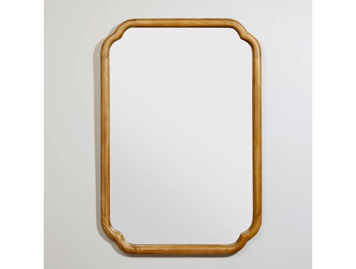 Rechteckiger Spiegel aus Paulownienholz, 62 x 90 cm