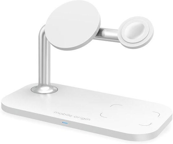 Mobile Origin 3-i-1 Trådløs Opladningsstation - Hvid