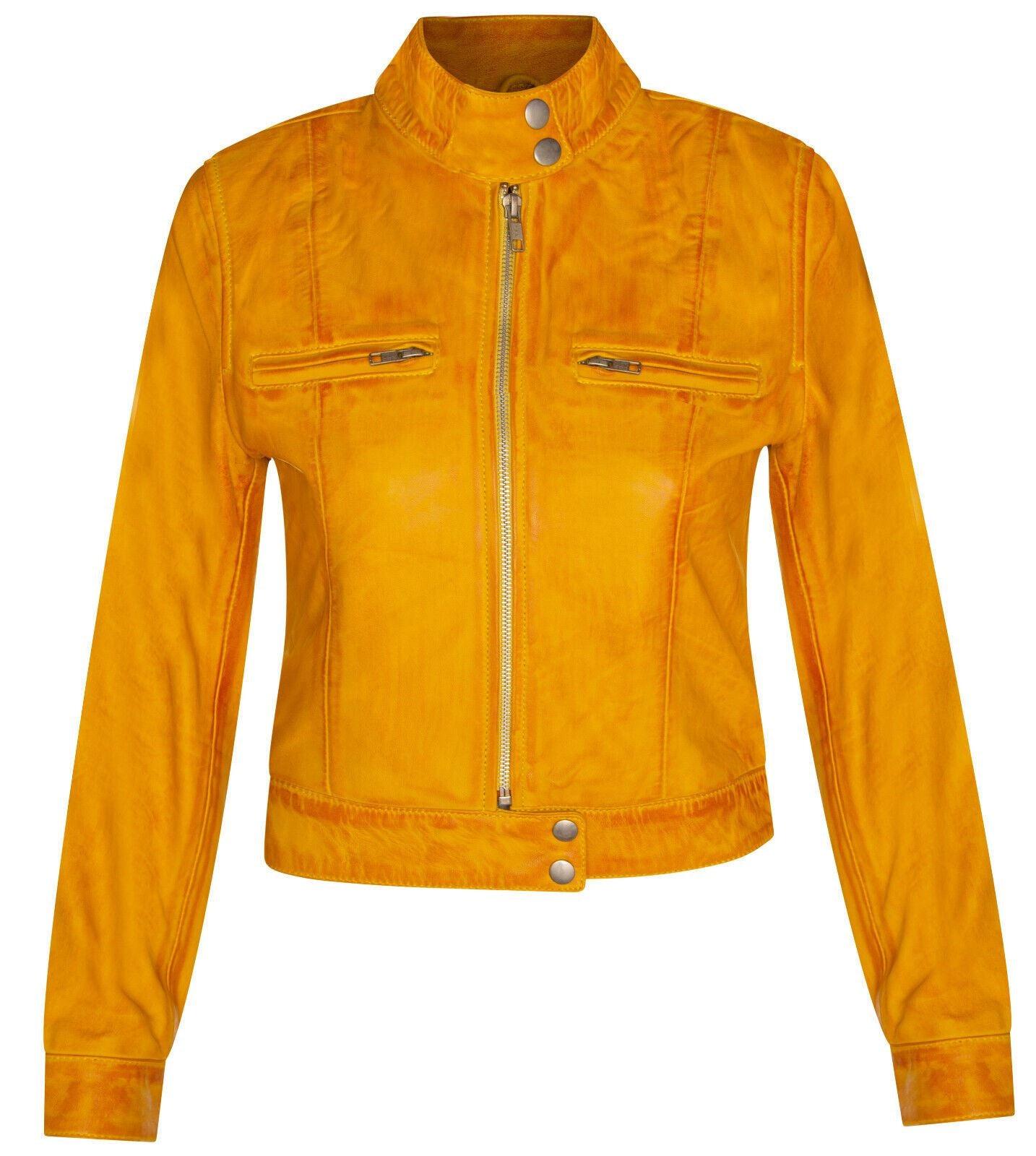 Schlichte Damen-Motorrad-Bikerjacke aus Leder – Braga