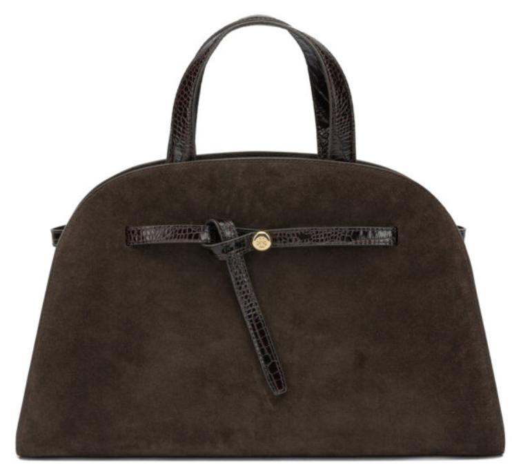 TORY BURCH Handtasche aus Leder, braun - EINFACHE AUSFÜHRUNG