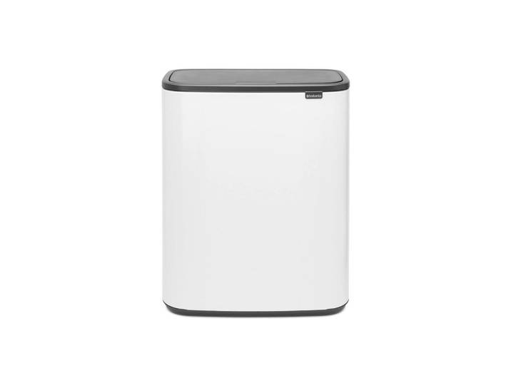 Brabantia Abfalleimer BO Touch Bin, Weiß, Kunststoff, 2 x 30 L, 54.5x65.6x31.2 cm, Küchen, Küchenausstattung, Mülleimer