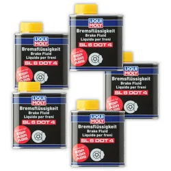 5x Bremsflüssigkeit LIQUI MOLY 3086 Bremsflüssigkeit SL6 DOT 4 500 ml Dose