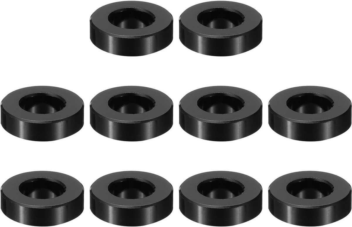 Set van 10 aluminium spacers voor M10 of 3/8 inch bouten, ID: 3/8 inch, OD: 3/4 inch, Lengte: 1/8 inch