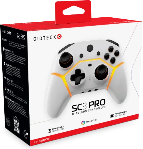 Gioteck SC3 Pro Wireless Controller for Nintendo Switch - White
