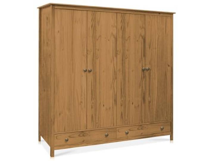 moebel-eins TOBINO Kleiderschrank 4trg, Material Massivholz, Kiefer