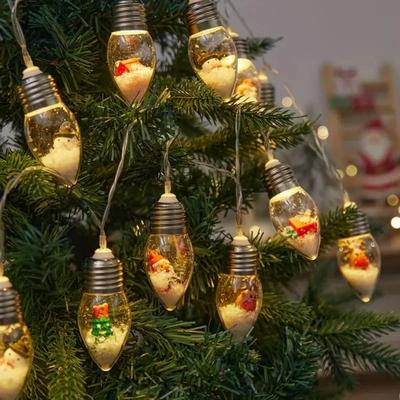 Inspired Living Battery Powered LED Snowball Christmas String Lights With Santa & Snowman Decor 3m20led