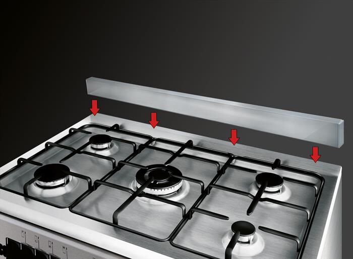 GLEM GAS Cucina A Gas Ar854gi Classe A-inox