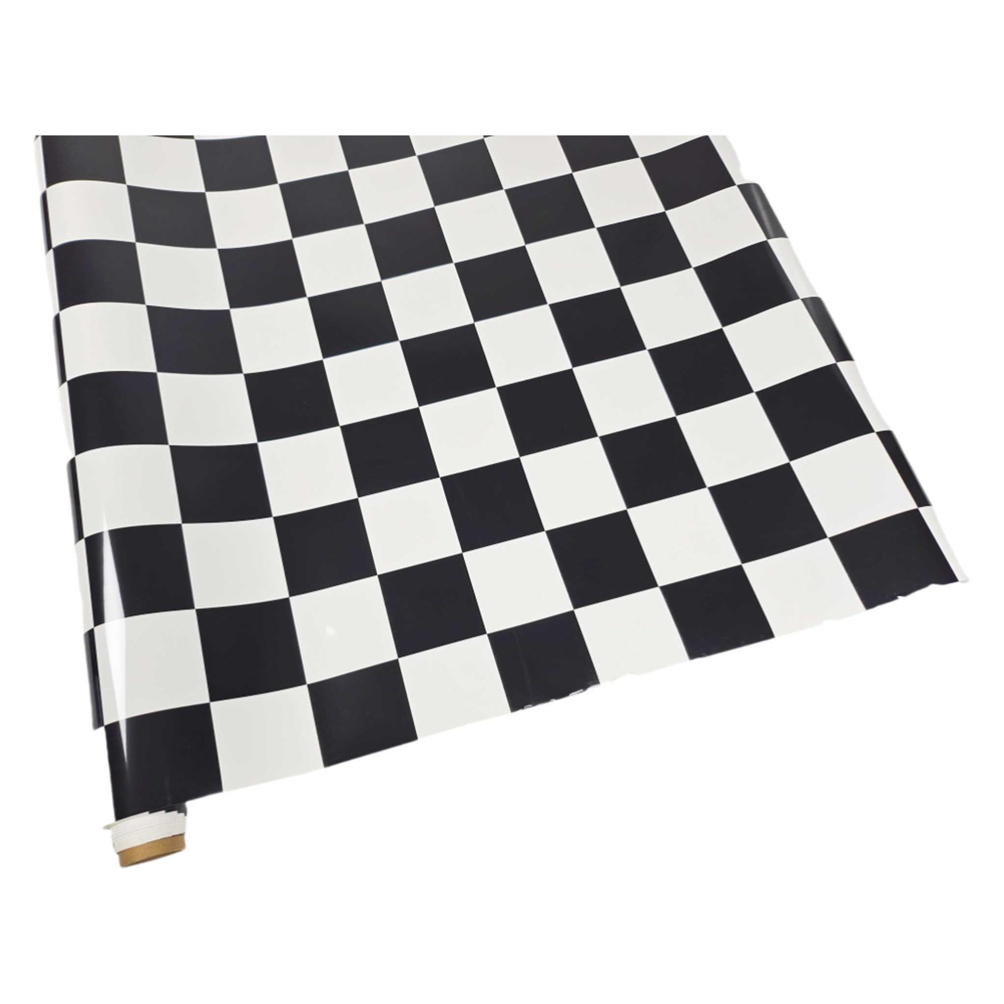 Planet-Hobby Bügelfolie Schwarz / Weiss Quadrat (5x5cm) 10 Meter (FL-021-2-10m)