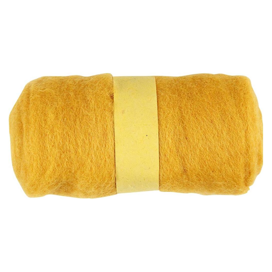 Creativ Company Carded Wool, yellow, 100 g/ 1 bundle (4513992)
