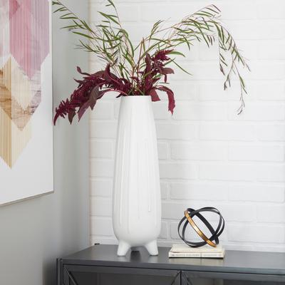 CosmoLiving by Cosmopolitan White Ceramic Contemporary Vase