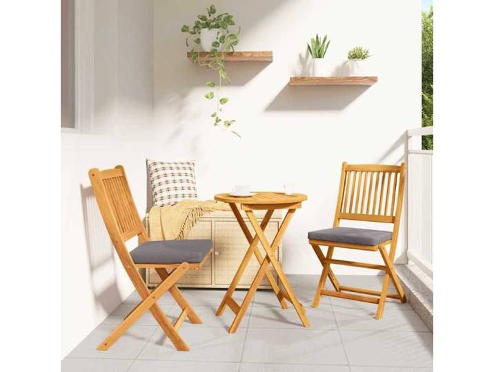 Ensemble bistro de jardin 3 pcs Marron Bois d'Acacia Massif 42000949