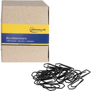 Böttcher-AG Büroklammern 26mm, schwarz, lackiert, 1000 Stück