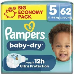 Pampers Baby Dry Gr.5 Junior 11-16kg Big Windeln Eco Pack 62 Stück (Gr. 5, 62 Stk.)